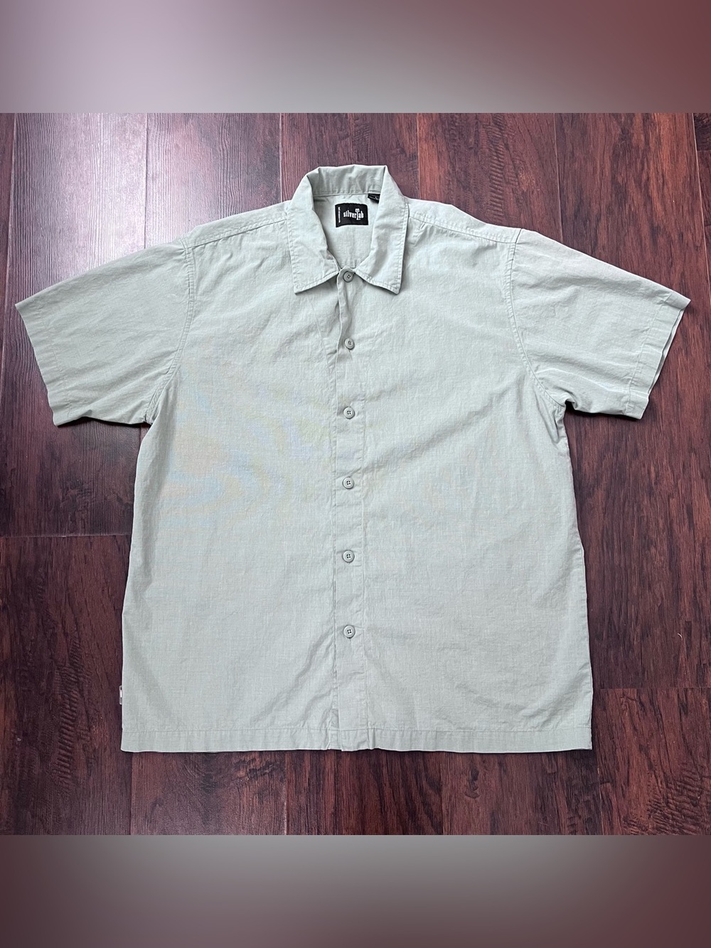 Levi’s SilverTab Sage Green Short Sleeve Button Up Shirt Y2K Vintage Mens Large